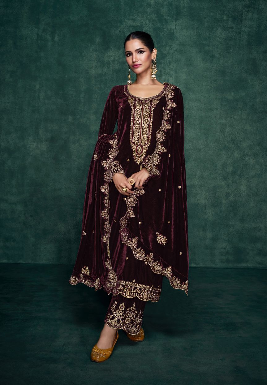 Humsafar By Mumtaz Art Velvet Designer Salwar Suits Catalog
 